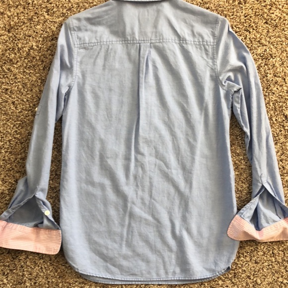 Vineyard Vines long sleeve 100% cotton shirt. Pink Gingham roll up sleeves - Picture 7 of 7